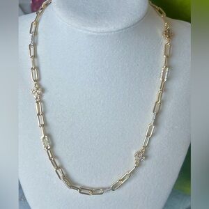 Tory Burch Icon Pave Chain Necklace